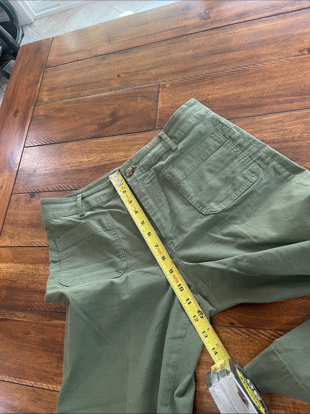 J. Crew Factory black Lizzie olive green wide straight leg pants trousers 28p - Picture 10 of 15